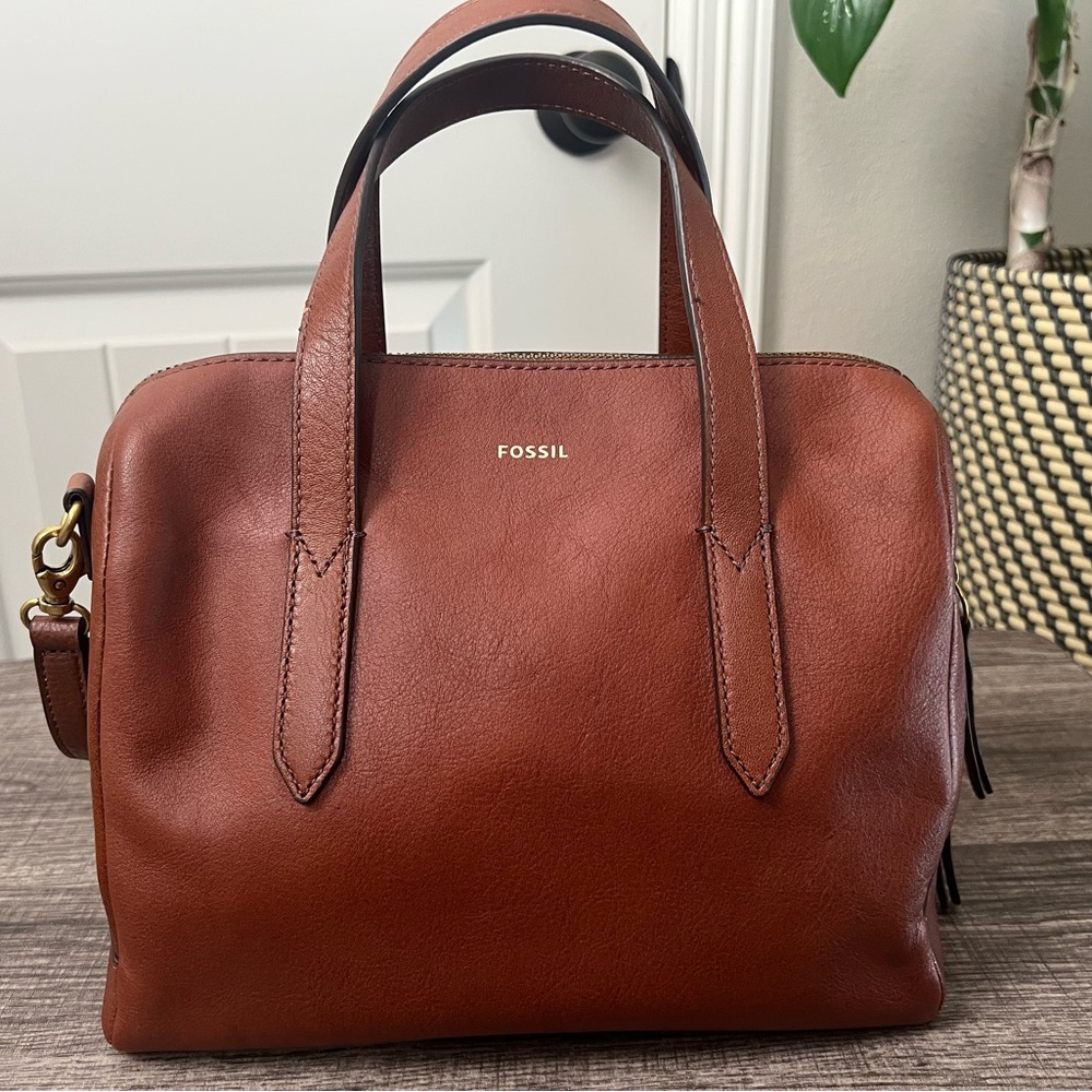 Fossil Brown Leather Sydney Satchel